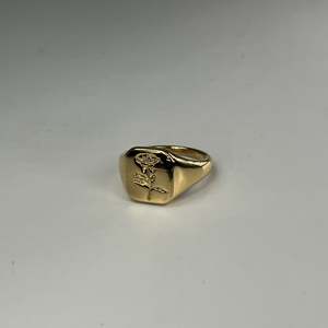 Bague tendance en acier inoxydable 316L plaqué or PVD, motif rose, bijoux pour homme - Product Image 1