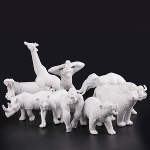 Ensemble <span class=keywords><strong>de</strong></span> jouets DIY pour enfants : Modèles d'animaux <span class=keywords><strong>de</strong></span> la forêt peints en blanc, <span class=keywords><strong>dinosaures</strong></span> <span class=keywords><strong>de</strong></span> simulation, pour développer la dextérité manuelle - Product Image 3
