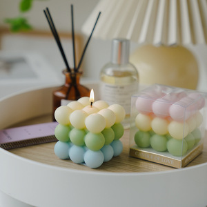 Velas Aromáticas Cuadradas con Degradado en Forma de Cubo de Rubik, Cera de Soja Mixta, Aromaterapia, Regalo Decorativo - Product Image 3