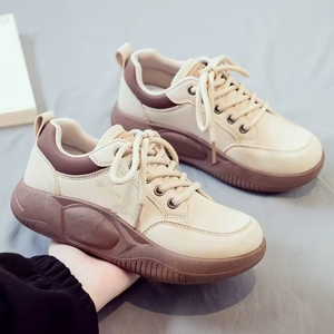รองเท้าผ้าใบผู้หญิงรุ่นใหม่ ฤดูใบไม้ผลิ 2025 พื้นหนา เพิ่มความสูง พื้นนุ่ม รองเท้าคุณแม่ จัดส่งแบบดรอปชิปปิ้งข้ามประเทศ - Product Image 2