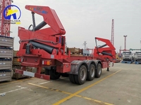 Prix d'usine Semi-remorque porte-conteneurs 3 essieux 20FT 40FT avec grue latérale 37 tonnes à vendre
