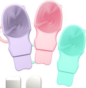 Outil de nettoyage des points noirs à double tête personnalisé en usine, brosse nettoyante faciale en silicone pour massage manuel et exfoliation du visage - Product Image 1