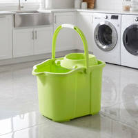Secchio per Mop in Plastica PP Senza BPA, Ecologico, con Ruote, per Pulizia Pavimenti, Uso Domestico, Fornitura all'Ingrosso