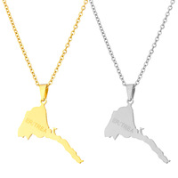 Collier pendentif tendance en acier inoxydable imperméable avec drapeau national de l'Érythrée, Afrique du Nord, vente en gros pour femmes et hommes