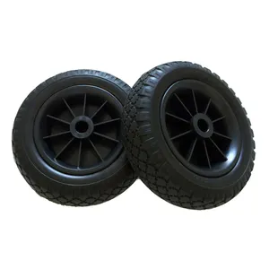 10" Puncture-Free Flat Polyurethane PU Foam Trolley Wheel Customizable Size Tire Cart Wheel Accessory