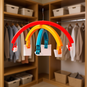 Cintre de penderie Myrva Rainbow Hook en plastique à un seul niveau, design original - Product Image 2