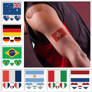 Custom2018 Copa de Europa Banderas de países Pegatina Cuerpo Impermeable Tatuaje <span class=keywords><strong>temporal</strong></span> Bandera de Brasil, Rusia, España, Ucrania Tatuaje facial - Product Image 5