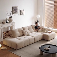 Canapé modulaire en L de luxe moderne avec structure en bois, dossier réglable et housses amovibles lavables pour salon