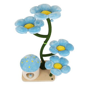 Torre de gato Floral de lujo moderna, árbol y rascador de madera para gatos con flores, regalo para gatos y condominio, muebles para gatos de primera calidad - Product Image 1