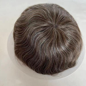 Prótesis Capilar de Encaje Francés con Frente Decolorado y Base de PU para <span class=keywords><strong>Hombre</strong></span>, Venta al por Mayor, Q6 Hair - Product Image 4