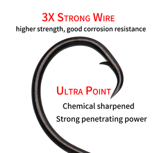 4 #   Hameçons circulaires à tige courte et à bouche large 10/0, en acier à haute teneur en carbone, pour la pêche au bar, au poisson-chat et au sandre - Product Image 4