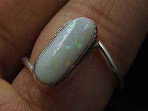 Australian <b>Opal</b> Gemstone <b>Ring</b>-<b>Silver</b> Classic Bezel Setting Multi Fire <b>Opal</b> Wedding Anniversary Gift Party <b>Ring</b>-6US Size Handmade - Product Image 3