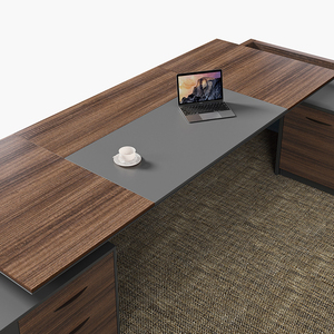 Meubles pour bureaux à domicile commerciaux Design de luxe moderne MDF PDG Patron Table de bureau en forme de L - Product Image 3