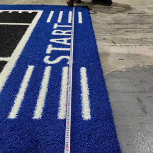 Tapis de glisse en <span class=keywords><strong>gazon</strong></span> artificiel PE sur mesure, haute densité, <span class=keywords><strong>synthétique</strong></span>, pour salle de sport, 16 mm, noir, avec ligne blanche - Product Image 3