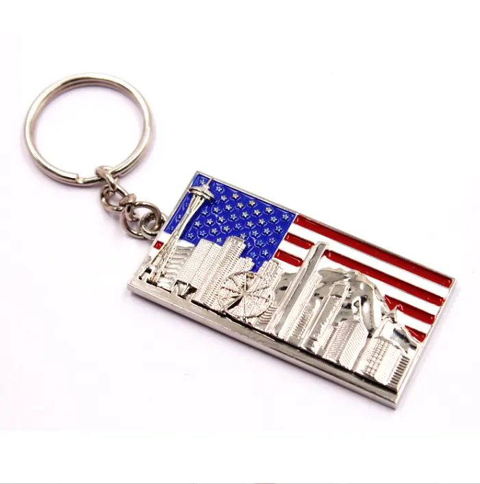 Portachiavi souvenir di architettura USA personalizzato di fabbrica New York statua della libertà regali di keying in metallo e logo personalizzato souvenir
