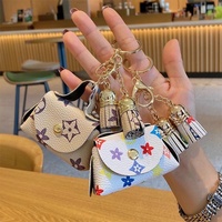 Mini porte-monnaie porte-clés - Petite pochette zippée en cuir PU pour clés, pièces de monnaie, écouteurs et bijoux - Charme de sac mignon, cadeau