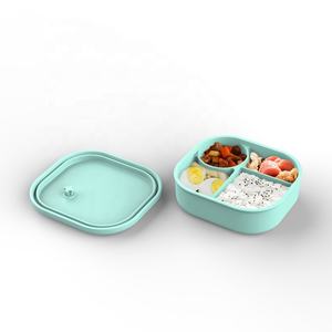 Lonchera Bento de Silicona Nueva para Niños, Lonchera de Silicona Libre de BPA, Lonchera de 4 Compartimentos, Lonchera Bento de Alta Calidad - Product Image 1