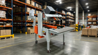 Poshysmart Scelleuse-étiqueteuse de cartons tout-en-un, ajustement de la taille en un clic, adaptation automatique, machine de scellage et d'étiquetage de cartons