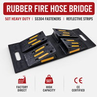 Rampe de protection robuste en caoutchouc pour tuyau d'incendie, capacité 50 tonnes, avec bandes réfléchissantes, pour tuyaux de 65/80 mm
