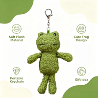 Porte-clés en peluche grenouille mignon, doux, style Kawaii, animal en peluche de dessin animé, vente en gros, pendentif personnalisé, breloque de sac, accessoire, cadeaux pour enfants