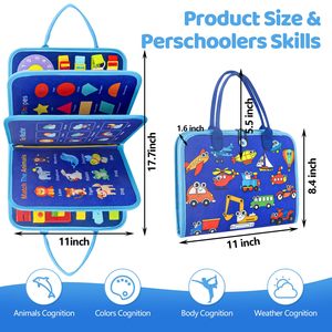 Nuovo arrivo Montessori scuola materna educativo sentito occupato bordo 8 pagine giocattolo da viaggio per migliorare l'intelligenza <span class=keywords><strong>dei</strong></span> bambini - Product Image 4