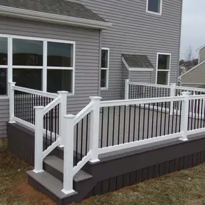 室外防水防紫外线外部WPC栏杆复合木制花园扶手，用于桥式门廊和楼梯扶手