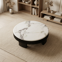 Fournisseur en gros de tables basses contemporaines en MDF, ensemble de 2 pièces, durables, 110 cm x 50 cm, noires, pour salon