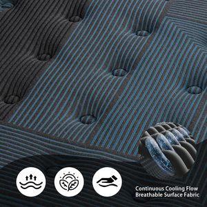 Matelas hybride ultra confortable et durable emballé sous vide dans une boîte avec support orthopédique en mousse mémoire de forme à ressort ensaché - Product Image 5