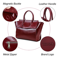 Sac fourre-tout vintage en cuir pleine fleur pour ordinateur portable femme 13,3'' 14,2'' Macbook, sac à main quotidien multi-compartiments pour le travail et les affaires