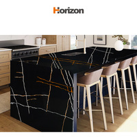 Comptoir en pierre de quartz personnalisé comptoir de quartz dalles minces comptoir de cuisine quartz noir