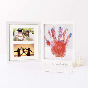 Cadre <span class=keywords><strong>photo</strong></span> en bois massif pour empreintes de mains de famille, boîte de présentation DIY pour empreintes de mains de couple <span class=keywords><strong>avec</strong></span> peinture, cadeau d'anniversaire, décoration intérieure - Product Image 2