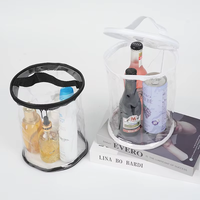 Sac cylindrique transparent en PVC avec logo personnalisé, pour maquillage, cosmétiques, emballage, organiseur de voyage, fermeture éclair