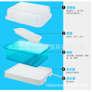 Plastic <b>Kitchen</b> Dish Rack With Lid Square Design Multi Layer Drainage <b>Storage</b> Organizer <b>For</b> Countertop Use - Product Image 5