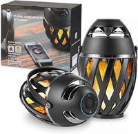 Haut-parleur Bluetooth d'extérieur haut de gamme 2-en-1 étanche avec lumière LED flamme colorée, portable sans fil pour décoration de fête