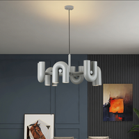 Lustre LED en fer de style nordique moderne en forme de U, modèle simple et design pour salon et chambre d'enfant