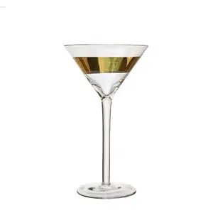 Grosir Kaca Kristal Mewah Batang Unik Berwarna Hitam Kaca Martini