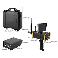 Détecteur de métaux 3D Treasure Hunter longue portée pour la recherche d'or, d'argent, de pierres précieuses et de diamants avec écran LCD noir/jaune
