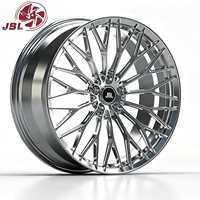 Rines Forjados de una Pieza de 16-24 Pulgadas, Completamente Pulidos en Plata, Diseño Multirradio en Y, Aleación de Aluminio Ligera para Autos Deportivos, Sedanes y Coupés