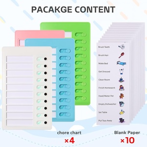 Tabla de tareas deslizante para niños adultos TDAH Visual Schedule Task Board con 4 gráficos y 10 hojas de cartulina - Product Image 3