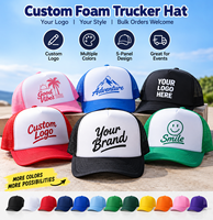 Casquette Trucker en Mousse Personnalisée en Gros, 5 Panneaux, Coton et Polyester, Dos en Maille, Commande en Gros, Étiquette Privée, Casquette Promotionnelle
