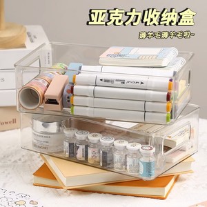 Transparent <b>Stackable</b> Desktop <b>Storage</b> Box With Handles Cosmetic Organizer Drawer <b>Storage</b> <b>Container</b> For Makeup And Office - Product Image 4