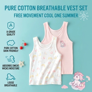 Débardeur en coton <span class=keywords><strong>blanc</strong></span> mignon et tendance pour petites filles – <span class=keywords><strong>Gilet</strong></span> doux sans manches pour le quotidien et l'été des enfants - Product Image 3