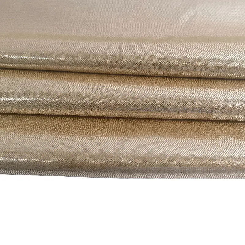 Дешевая металлическая мелкая фольга в горошек на тонкой атласной ткани для украшения