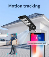 Lampe solaire de rue avec caméra CCTV 4MP, capteur de mouvement PIR 4G, lumière de sécurité extérieure étanche pour cour résidentielle ou commerciale