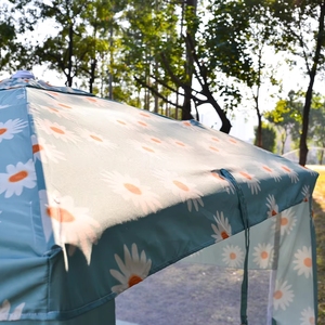 Carpa <span class=keywords><strong>de</strong></span> Playa Elegante con Diseño <span class=keywords><strong>de</strong></span> Margaritas - Cortina Lateral <span class=keywords><strong>de</strong></span> Malla Transpirable y Bolsas <span class=keywords><strong>de</strong></span> Arena Resistentes al Viento para <span class=keywords><strong>Alquiler</strong></span> en Clubes <span class=keywords><strong>de</strong></span> Playa <span class=keywords><strong>de</strong></span> Lujo - Product Image 3