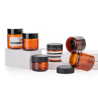 Bouteilles en plastique PET transparentes à paroi épaisse de qualité alimentaire, à large ouverture, avec bouchons, pour crème et huile corporelle, 60g, 100gr, 100ml, 120g, 4 oz, 8 oz