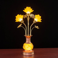 Lampe de table Lotus lampe de bouddha LED colorée ménage salon lampe de temple bouddhiste
