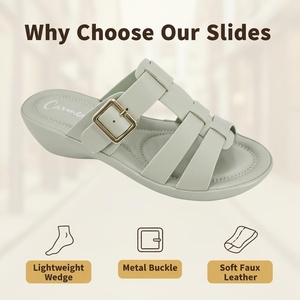 Sandales compensées personnalisées en PU Ca405-3, talon de 3-4 cm, légères et confortables, boucle métallique, multicolores pour usage quotidien féminin - Product Image 5