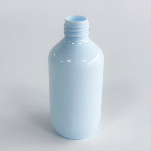 Bouteille de voyage en PET bleu pastel avec logo personnalisé et bouchon à vis argenté pour lotion corporelle, gel douche, cosmétiques faits <span class=keywords><strong>maison</strong></span>, vente en gros - Product Image 5