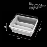 Boîte en plastique transparente à couvercle, très vendue, pour l'emballage de fruits, de poudings, de desserts, de gâteaux et de produits de boulangerie